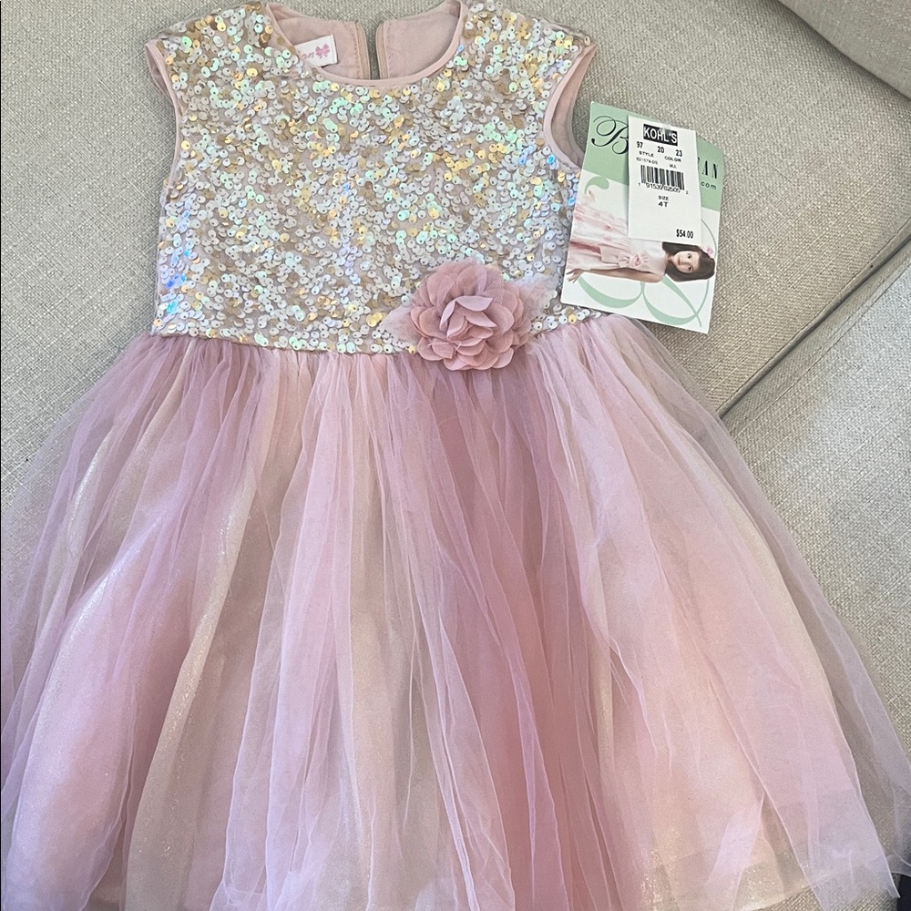 Bonnie Jean | Pink Sequin Holiday Dress | Size 4T
